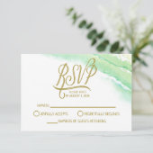 Tropical Destination Wedding RSVP Response Kaart (Staand voorkant)