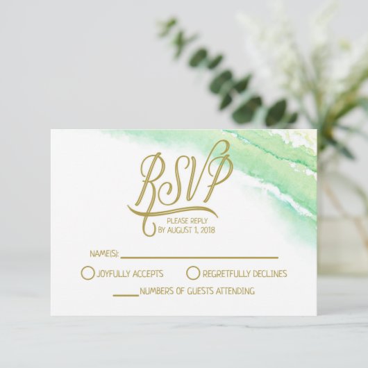 Tropical Destination Wedding RSVP Response Kaart (Staand voorkant)