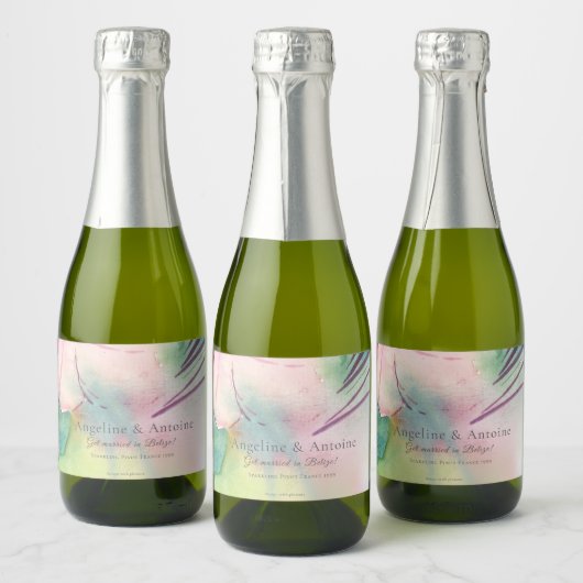 Tropical Destination Wedding  Sparkling Wijnetiket (Flessen)