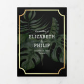 Tropical Destination Wereldkaart Alles in één brui Drieluik Uitnodiging (Cover)