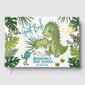Tropical Dino Baby shower Gastboek Verhaal Verhaal Gastenboek (Voorkant)
