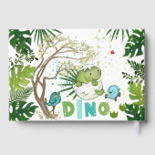 Tropical Dino Baby shower Gastboek Verhaal Verhaal Gastenboek (Achterkant)