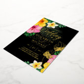 Tropical Disco Weddenschap Gold Black Folie Uitnodiging (Gedraaid)