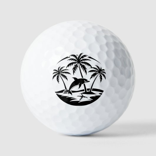Tropical Dolphin Paradise Golfballen (Voorkant)