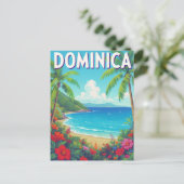 Tropical Dominica Beach Palm Tree Travel Briefkaart (Staand voorkant)