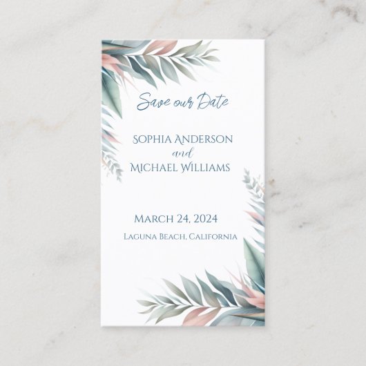Tropical Dream- Wedding-Save the Date- Visitekaartje (Voorkant)