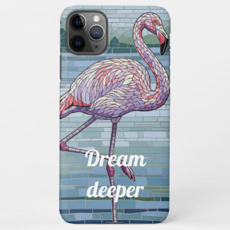 Tropical Dreamer Pink Flamingo Mosaic Art iPhone 11Pro Max Hoesje