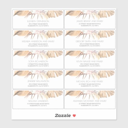 Tropical Dried laat gastennamen Adresetiketten Sticker (Vel)