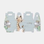 Tropical Dusty Blue Oerwoud Baby shower Bedankdoosjes (Uitgevouwen)