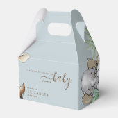 Tropical Dusty Blue Oerwoud Baby shower Bedankdoosjes (Voorkant Zijde)
