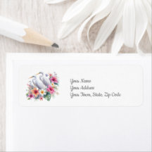 Tropical Egret Bird Island Beach aan de kust