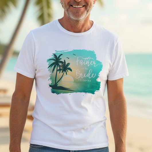 Tropical Eiland Vader van de Bruid Teal ID581 T-shirt