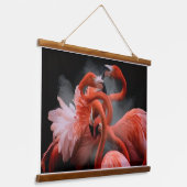 Tropical Elegance Flamingo Dance Photography Hangend Wandkleed (Gebogen)