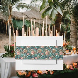 Tropical Elegance Invitation Belly Band Uitnodigingen Wikkel