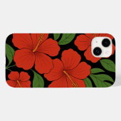 Tropical Elegance Red Hibiscus on Black Case-Mate iPhone Case (Achterkant (horizontaal))