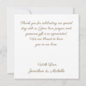 Tropical Elegant Watercolor Palms Thank You Card (Achterkant)