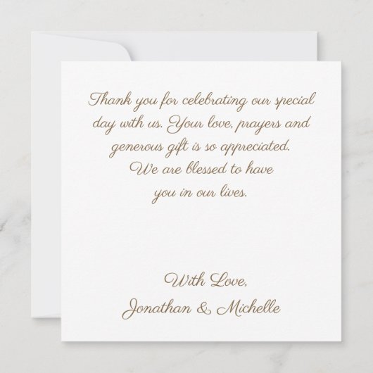 Tropical Elegant Watercolor Palms Thank You Card (Achterkant)