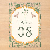 Tropical Elephant Wedding Acrylic Table Number Acryl Uitnodigingen (Voorkant)