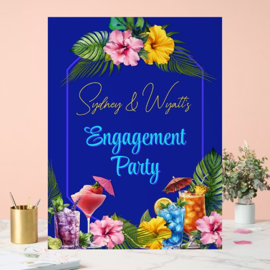 Tropical Engagement Party Pre-Wedding Event Acryl Bord (Huwelijk)