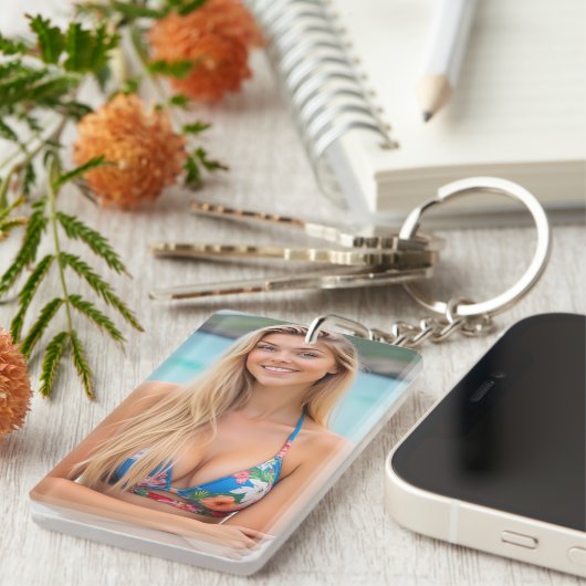 Tropical Escape: Beachside Bliss Sleutelhanger (Voorkant Rechts)