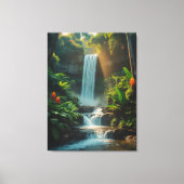 Tropical Escape - Diep Oerwoud Waterval Canvas Kun Afdruk (Voorkant)