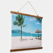 Tropical Escape – Serene Beach Paradise Hangend Wandkleed (Gebogen)