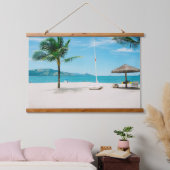 Tropical Escape – Serene Beach Paradise Hangend Wandkleed (Slaapkamer)