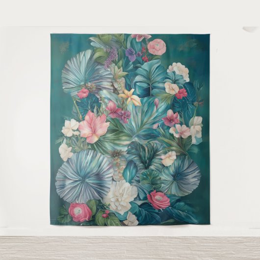 Tropical Essance bruiloft achtergrond Wandkleed (Voorkant)