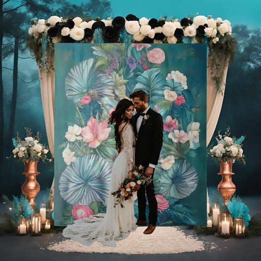 Tropical Essance bruiloft achtergrond Wandkleed
