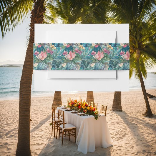 Tropical Essence Invitation Belly Band Uitnodigingen Wikkel