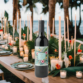 Tropical Essence Square-Lijst Wijn Etiket