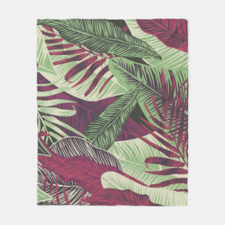 Tropical Exotic: Trendy groen naadloos Fleece Deken