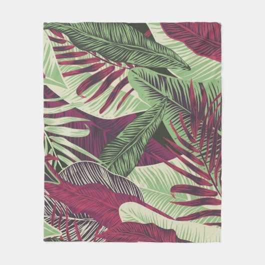 Tropical Exotic: Trendy groen naadloos Fleece Deken (Voorkant)