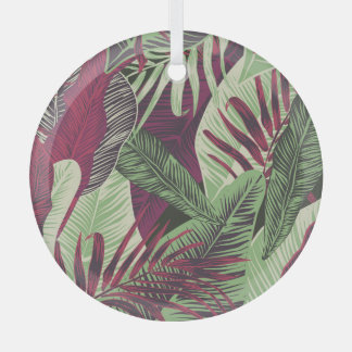 Tropical Exotic: Trendy groen naadloos Glas Ornament