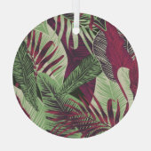 Tropical Exotic: Trendy groen naadloos Glas Ornament (Achterkant)