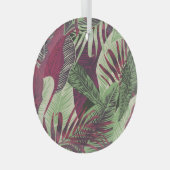 Tropical Exotic: Trendy groen naadloos Glas Ornament (Voorkant Rechts)