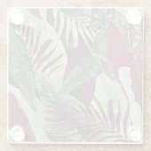 Tropical Exotic: Trendy groen naadloos Glazen Onderzetter (Achterkant)