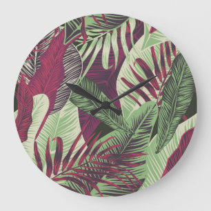 Tropical Exotic: Trendy groen naadloos Grote Klok