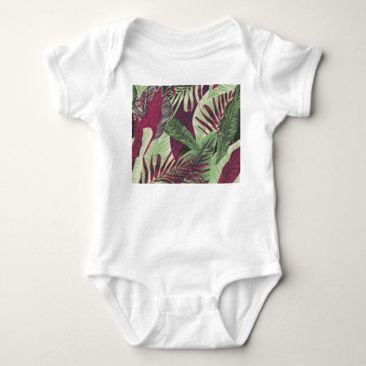 Tropical Exotic: Trendy groen naadloos Romper (Voorkant)