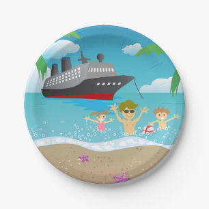 Tropical Family Beach Cruise Fun Papieren Bordje