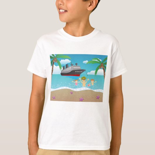 Tropical Family Beach Cruise Fun T-shirt (Voorkant)