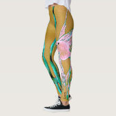 Tropical Fantail Fish Watercolor Pink Leggings (Links)