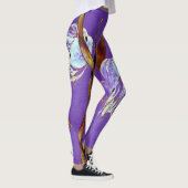 Tropical Fantail Fish Watercolor Purple Leggings (Rechts)