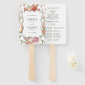 Tropical Fantasy Boho Floral Wedding Program Handwaaier (Voorkant en achterkant)
