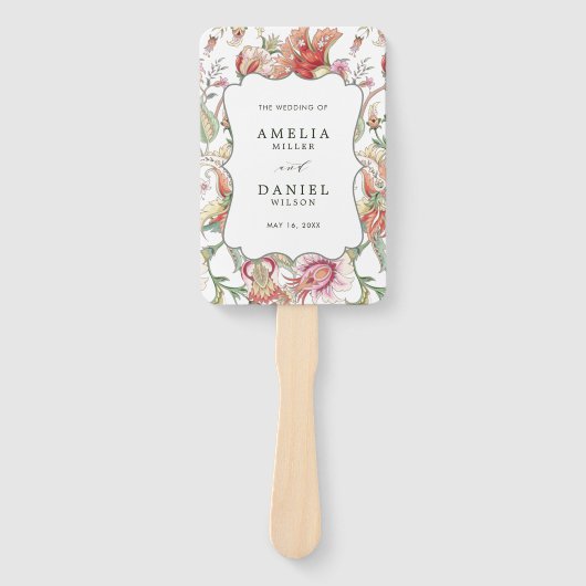 Tropical Fantasy Boho Floral Wedding Program Handwaaier (Voorkant)