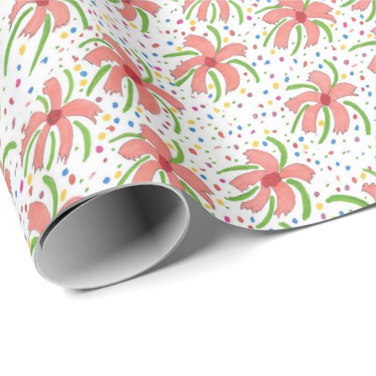 Tropical Fiesta Flowers Cadeaupapier (Rol Hoek)