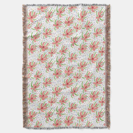 Tropical Fiesta Flowers Deken (Voorkant Verticaal)