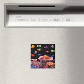 Tropical Fish afbeelding voor Square-Magnet Magneet (Insitu (Vaatwasser))