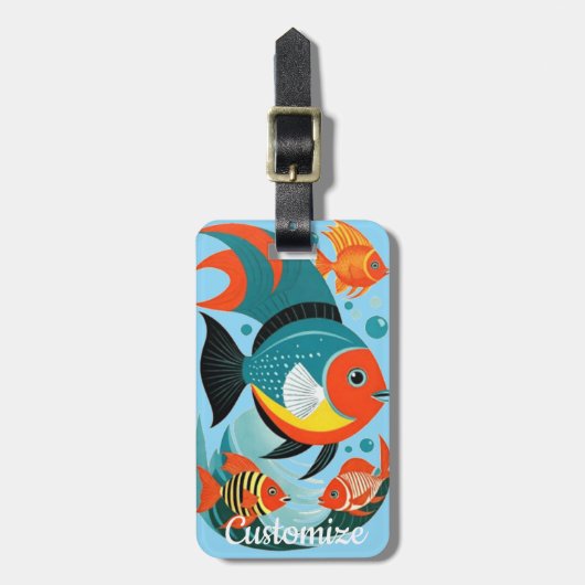 Tropical Fish Assortiment Thunder_Cove Bagagelabel (Voorkant verticaal)