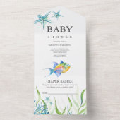 Tropical Fish Baby shower Alles in één uitnodiging (Binnen)